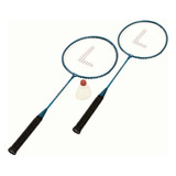 Kit De Badminton Leader 2 Raquete Com 1 Peteca - azul